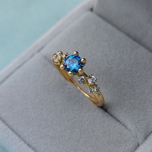 Anillo de compromiso piedra lateral brillante 2