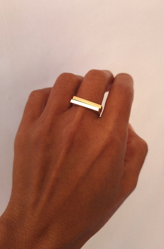 Anillo Doble plano minimalista