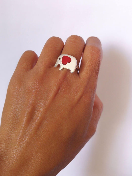 Anillo Elefante con corazón