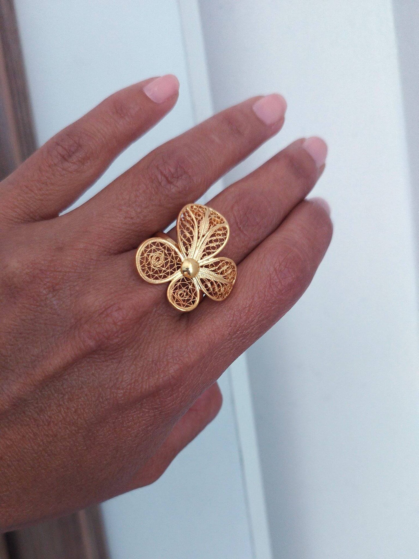 Anillo filigrana Flor dorada