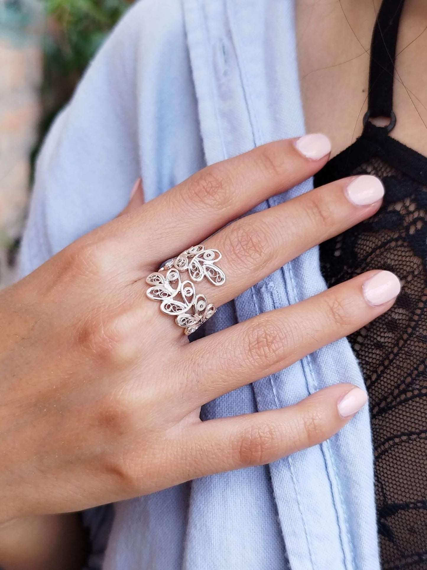 Anillo filigrana Laureles