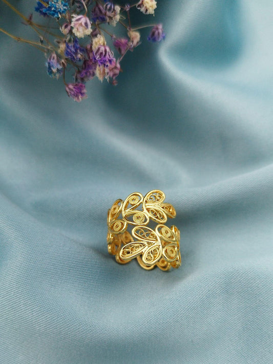 Anillo filigrana Laureles dorado