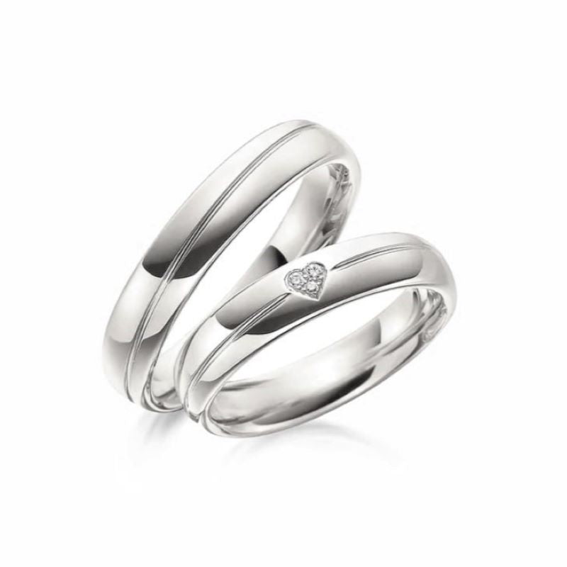 Anillos de matrimonio Corazón Plata 925 chapado en Oro