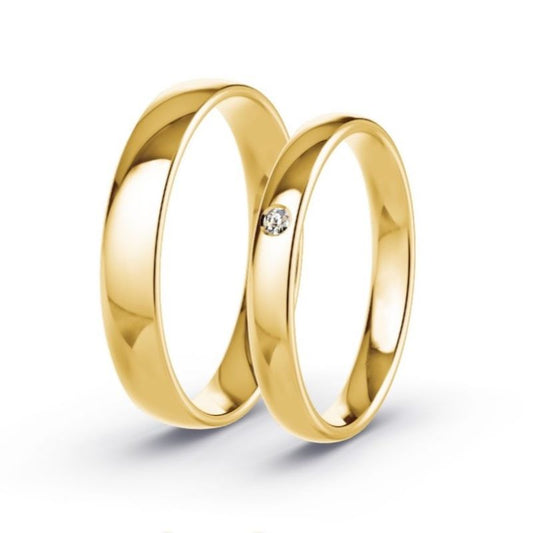 Anillos de matrimonio Spark 3mm Plata 925 chapado en Oro