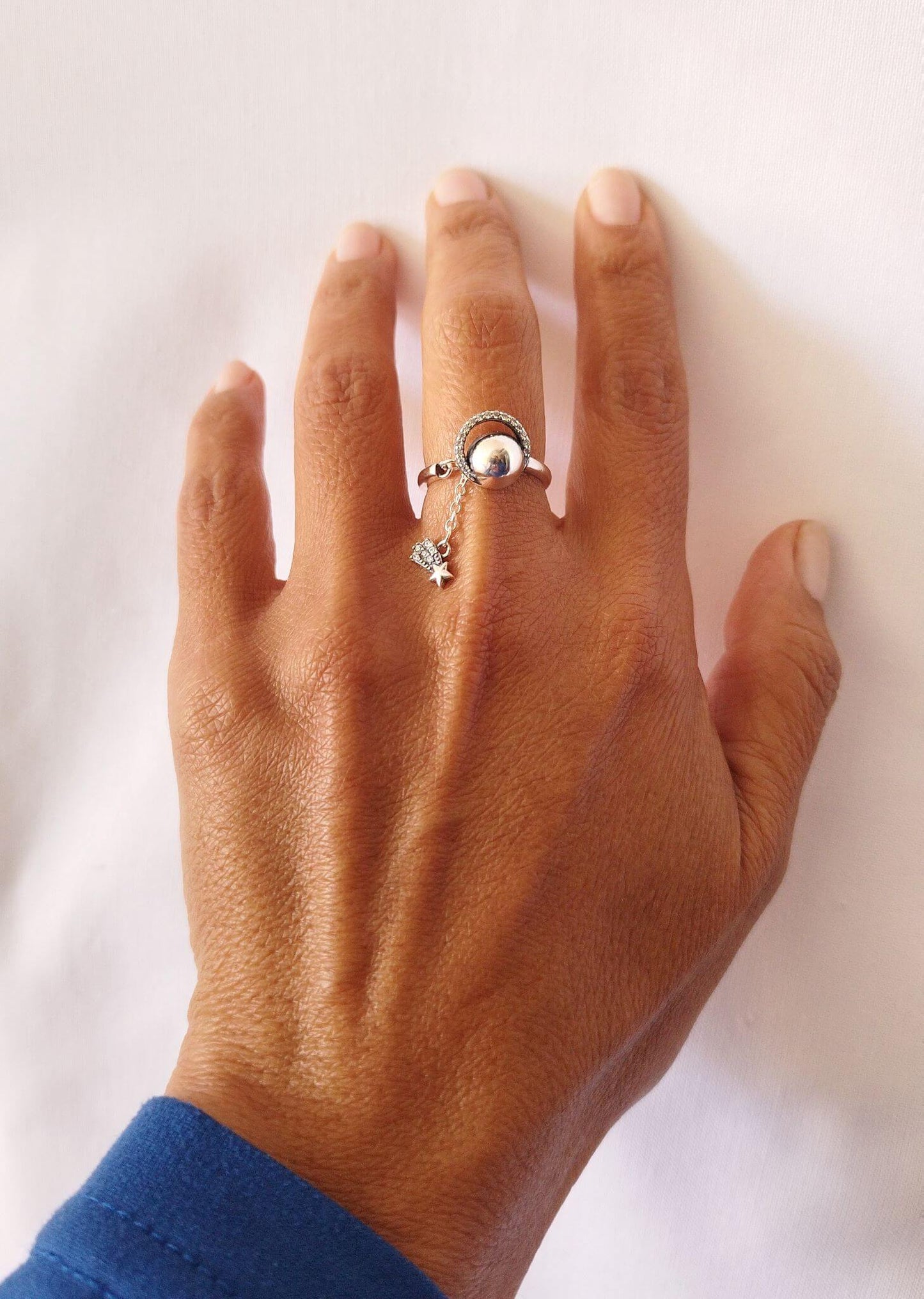 Anillo Estrella fugaz con cadena