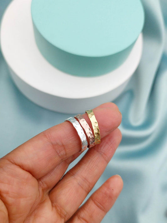 Anillo Triple tres oros martillado