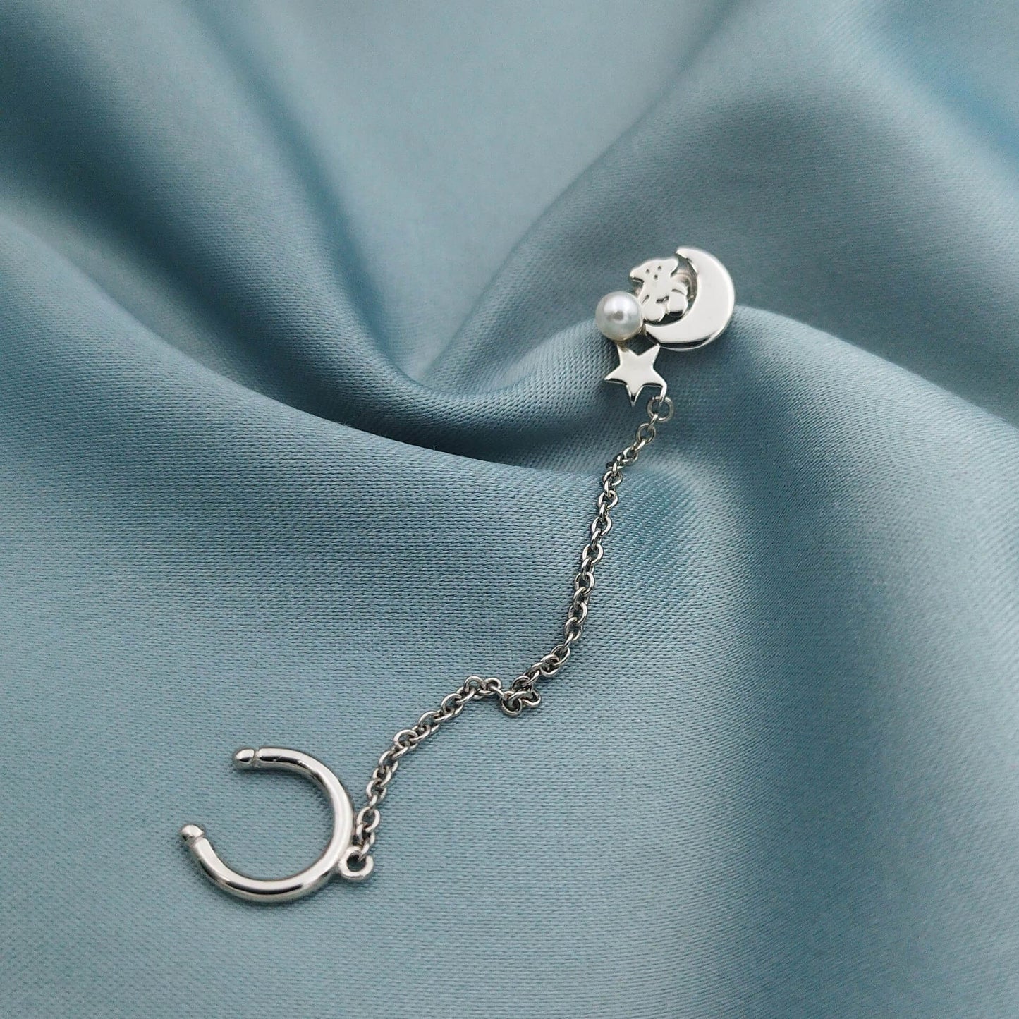 Arete Noche estrellada con ear cuff