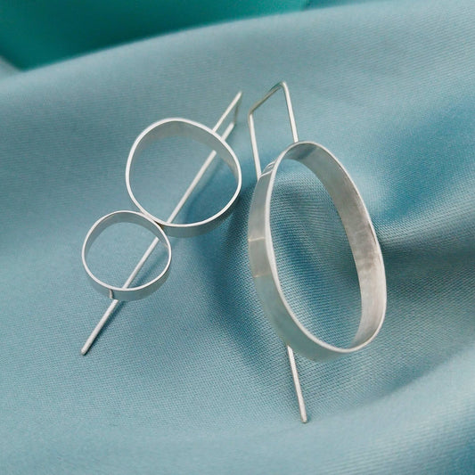 Aretes Largos minimalistas asimétricos