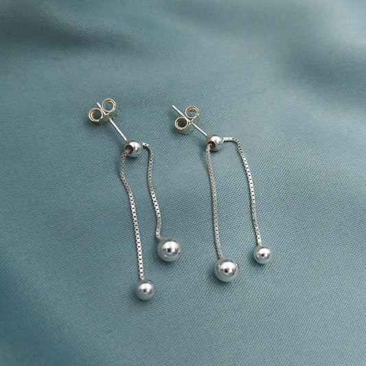 Aretes largos Cadenas con bola regulables