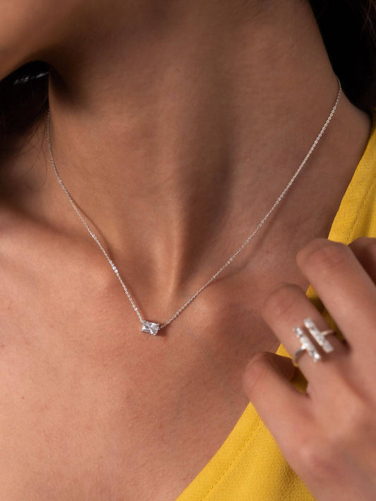 Collar Circón rectangular