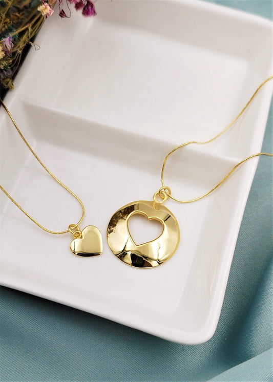 Collar para compartir de Corazón dorado