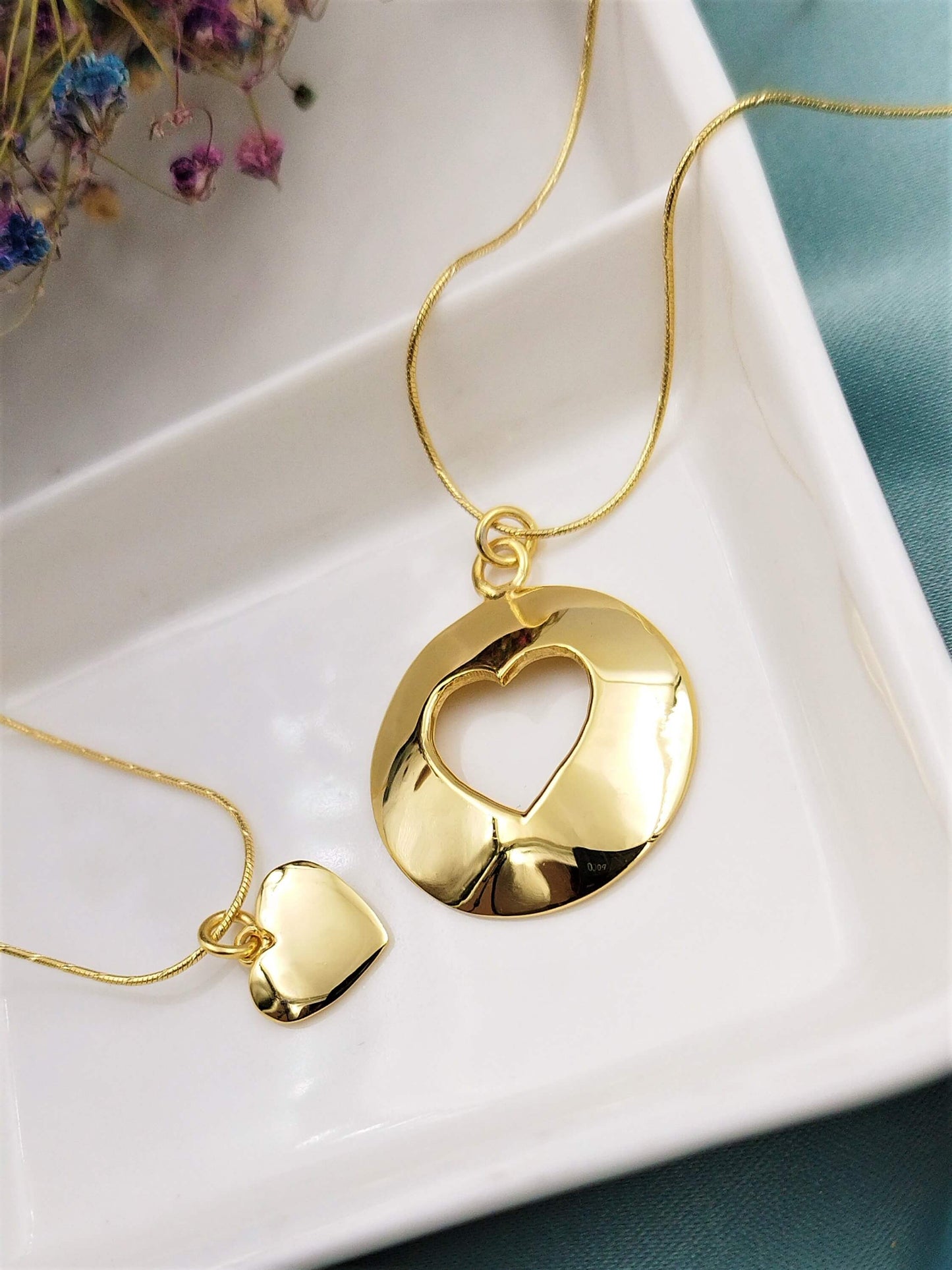 Collar para compartir de Corazón dorado