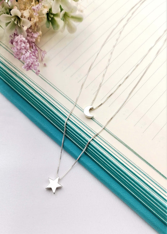 Collar doble Estrella y Luna