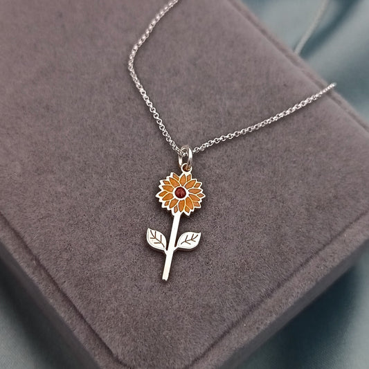 Collar Girasol con resina