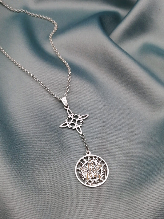 Collar Nudo de Bruja y Tetragramatón