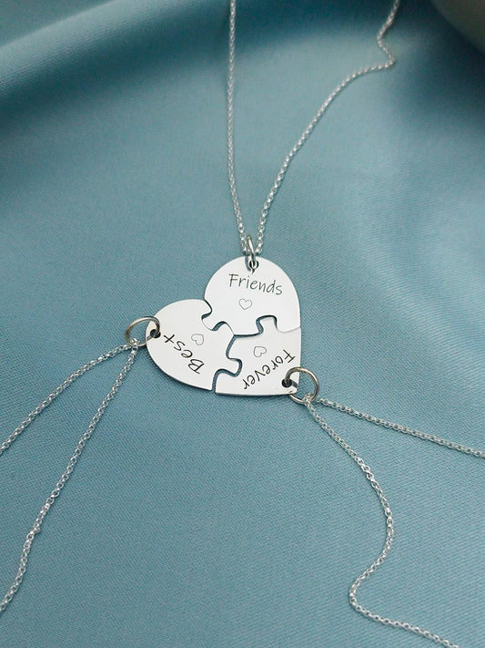 Collar triple para compartir corazón BBF