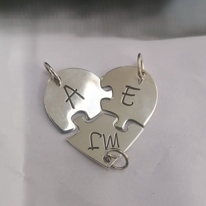 Collar triple para compartir corazón BBF