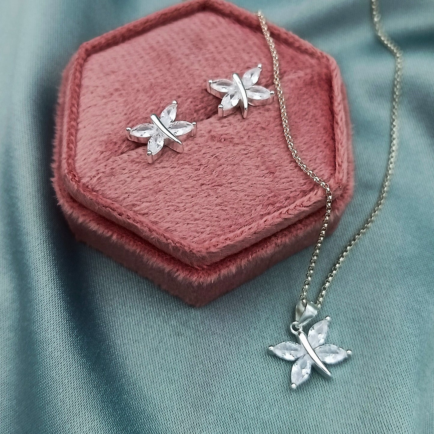Conjunto Mariposas de circón