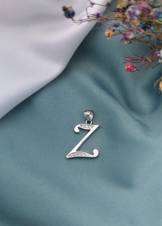 Dije letra Z con circón rodinada