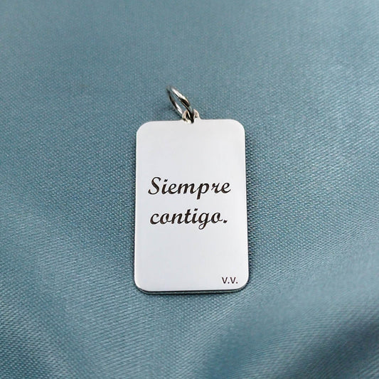 Dije rectangular fotograbado