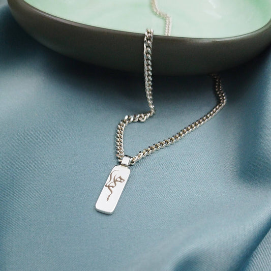 Dije placa rectangular con pasador