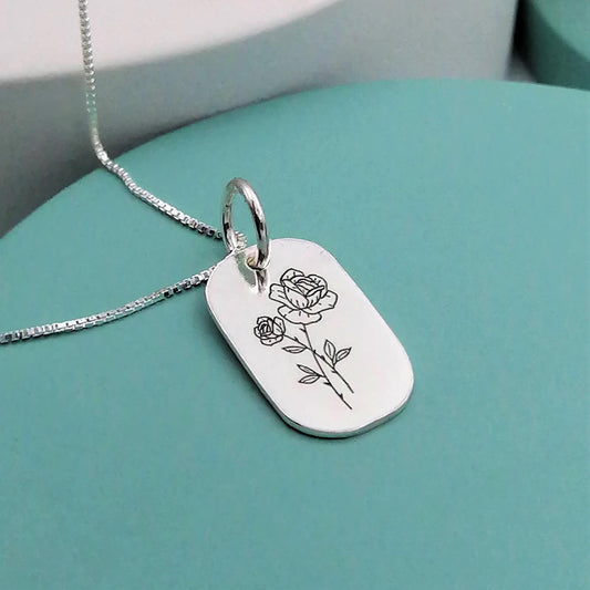 Dije placa rectangular con grabado