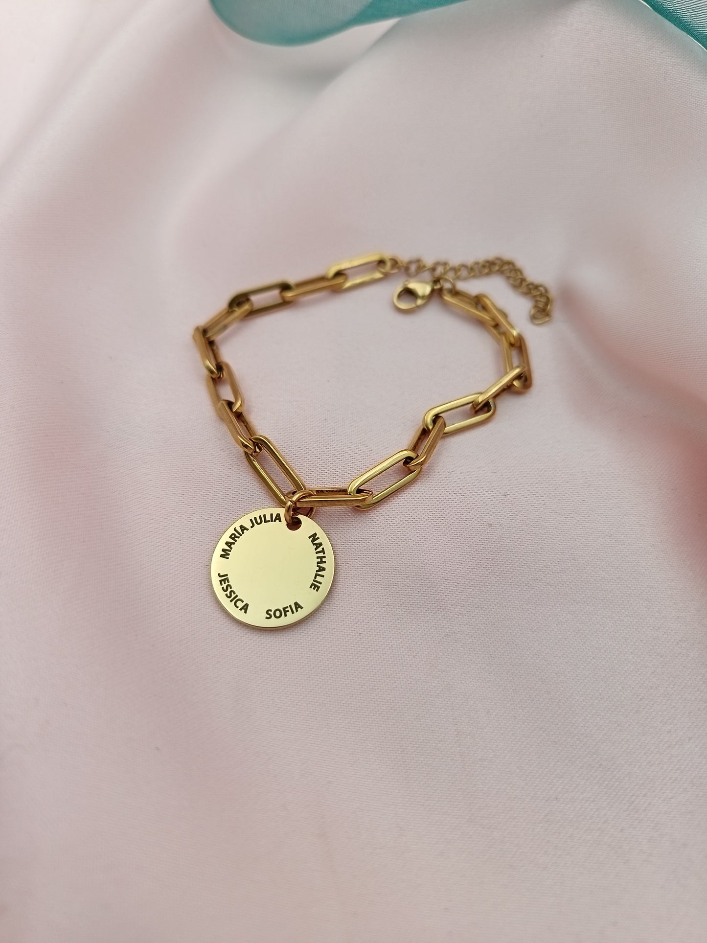 Pulsera PaperClip con dije (Personalizable)