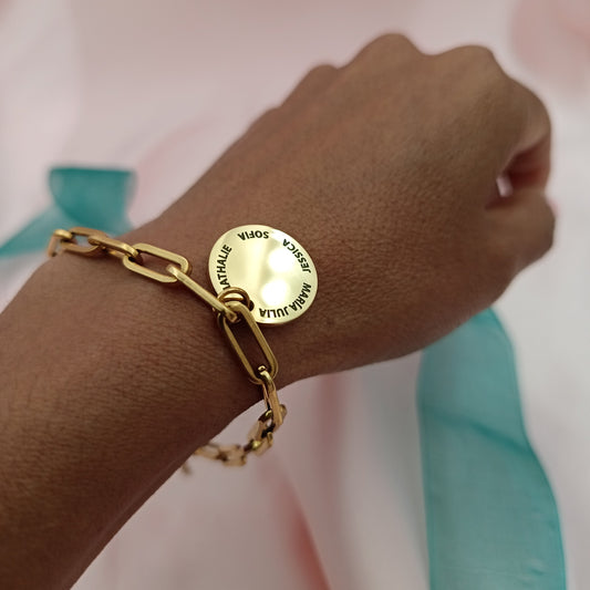 Pulsera PaperClip con dije (Personalizable)