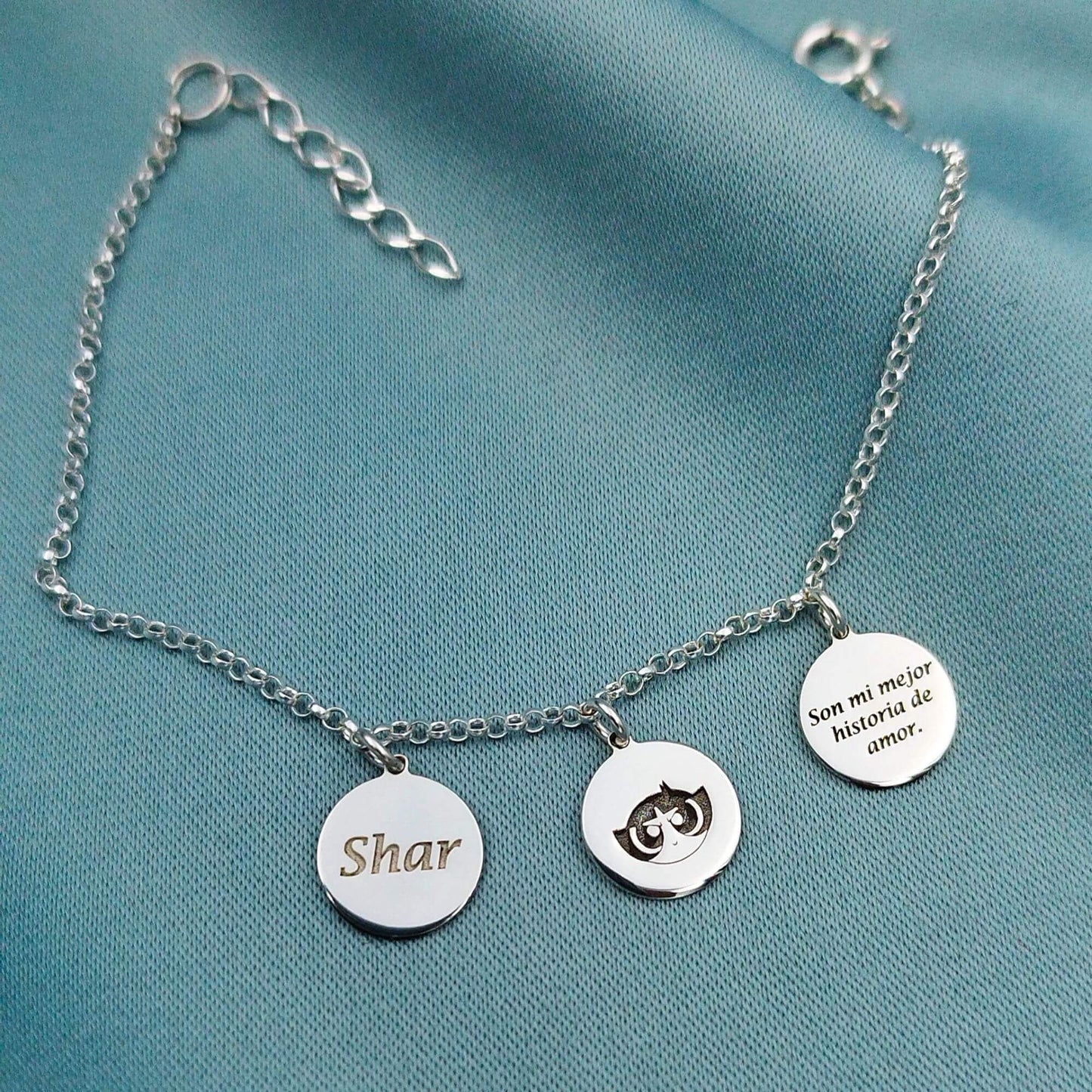 Pulsera 3 Placas con grabados personalizado