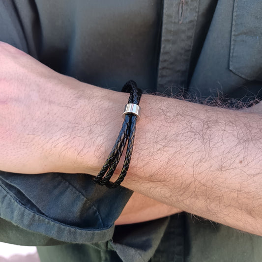 Pulsera cuerda trenzada con donas (Personalizable)