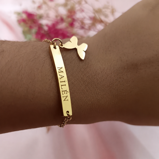 Pulsera Esclava infantil Mariposa (Personalizable)
