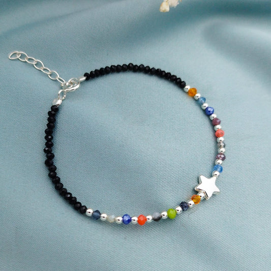 Pulsera chaquiras y estrella 3D grande