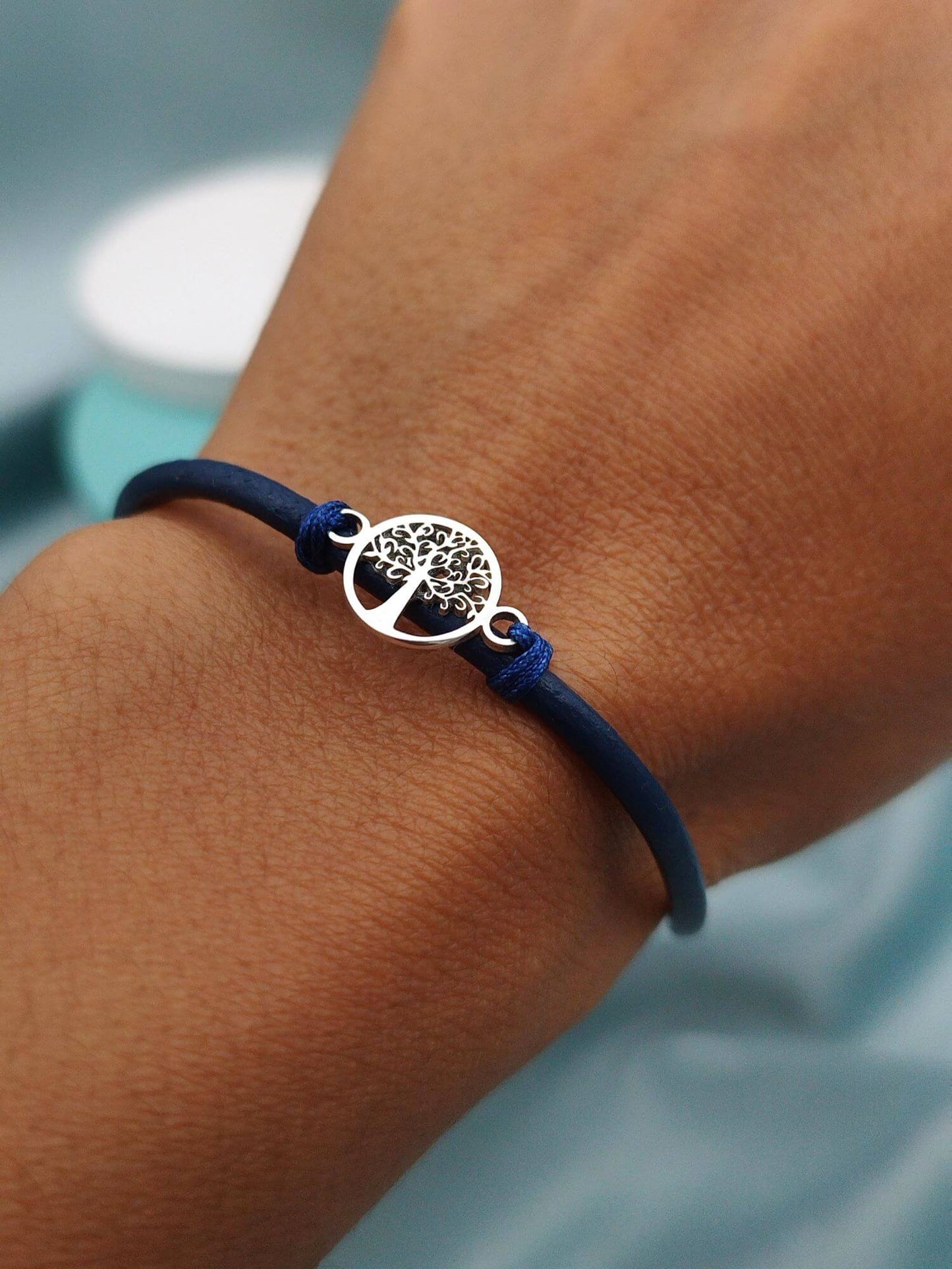 Pulsera cuero Árbol de la vida