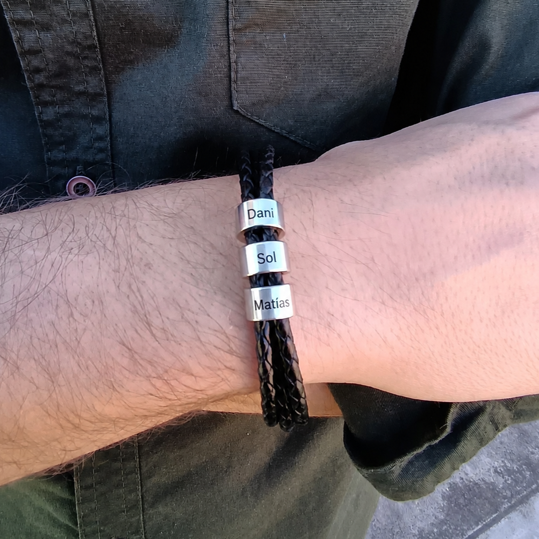 Pulsera cuerda trenzada con donas (Personalizable)