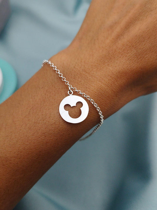 Pulsera con Dije redondo Mickey Mouse