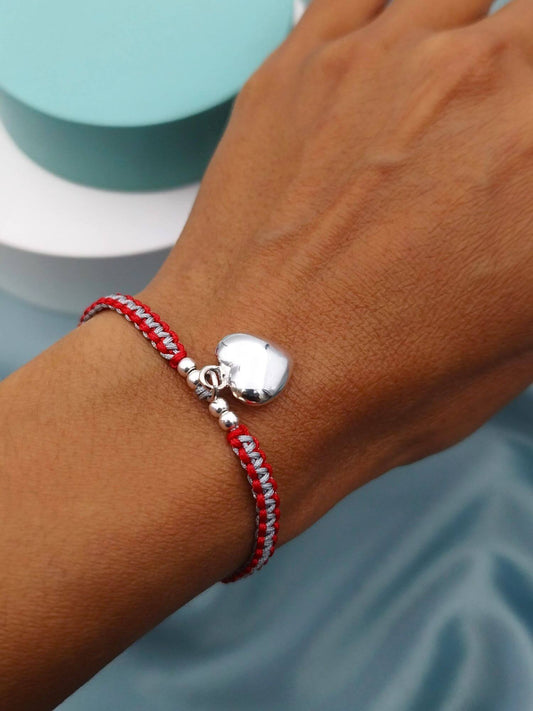 Pulsera macramé corazón inflado