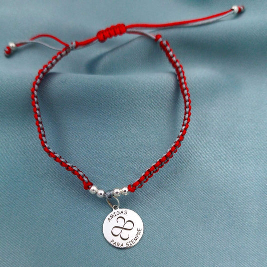 Pulsera macramé dije fotograbado