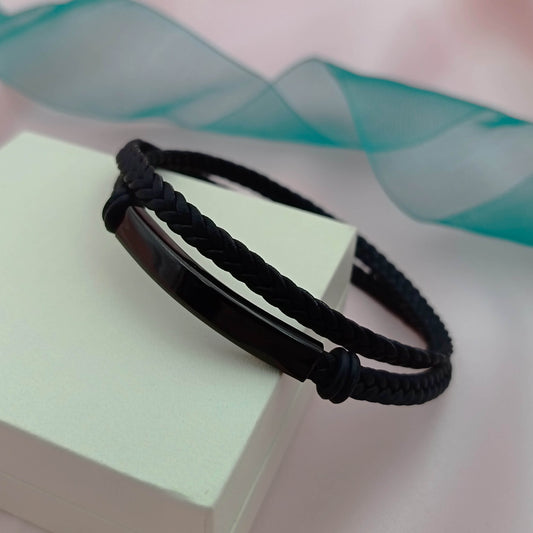 Pulsera cuero trenzado con hebilla (Personalizable)