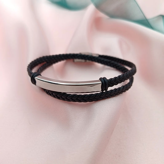 Pulsera cuero trenzado con hebilla (Personalizable)