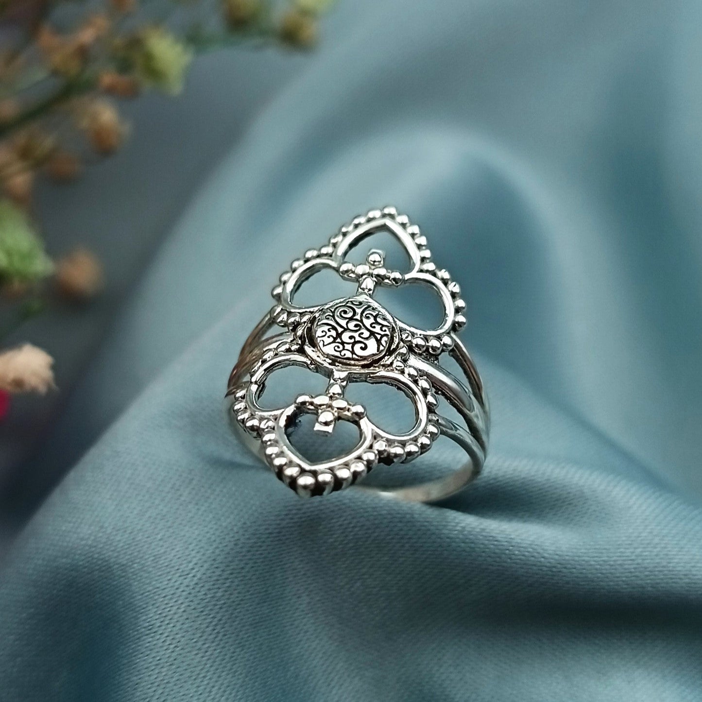 Anillo Boho Plata Quemada