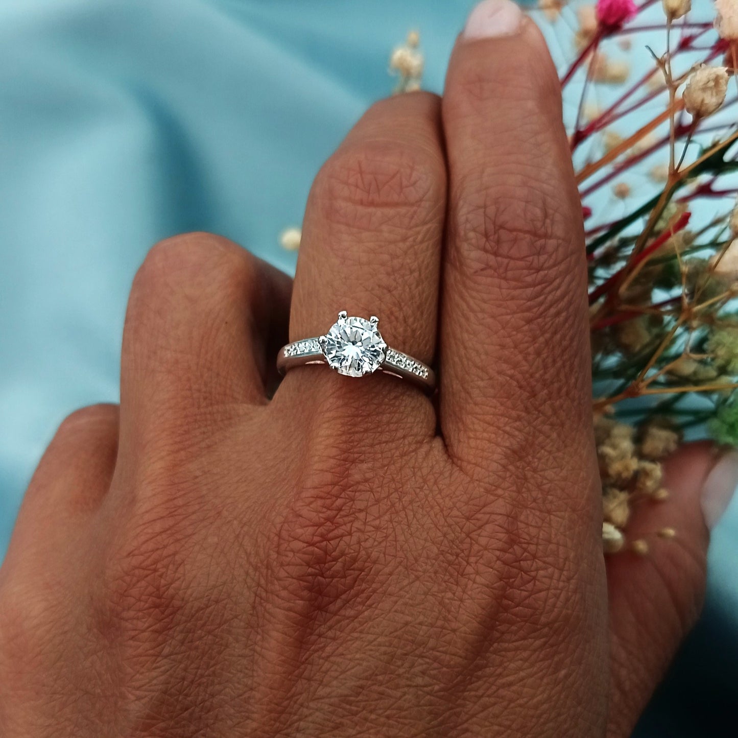 Anillo de Compromiso Canal Brillante 6, 6mm