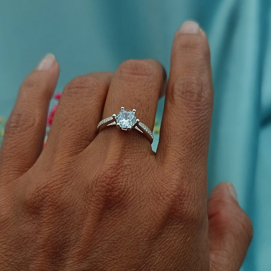 Anillo de Compromiso canal brillante 19