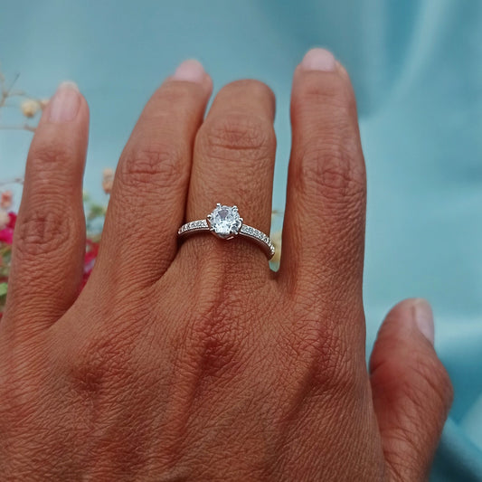 Anillo de Compromiso canal brillante 21