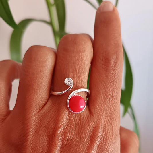 Anillo Espiral Rojo