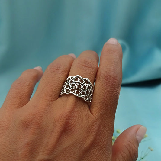 Anillo Filigrana Ondas