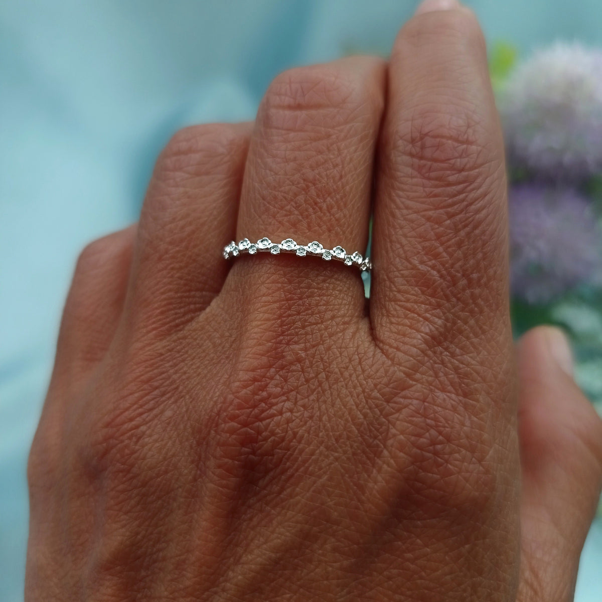 Anillo Cintillo Flores Pequeñas Regulable