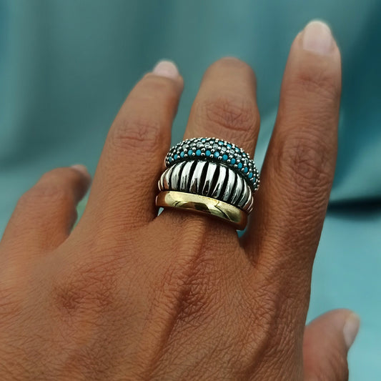 Anillo Bombé Turquesa