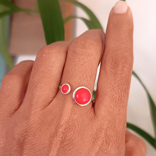 Anillo Burbujas Rojas