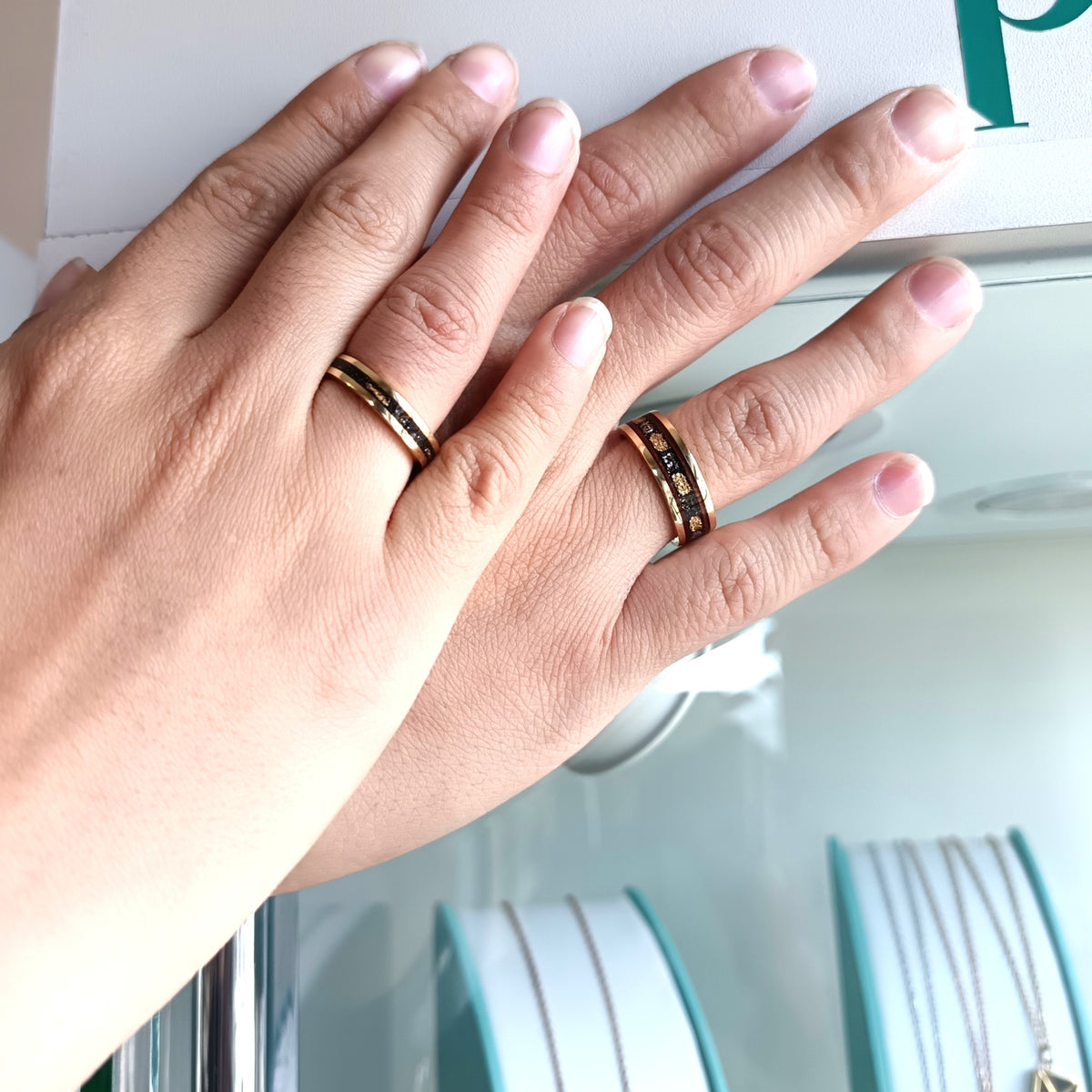 Anillos de Matrimonio Oro Madera Resina