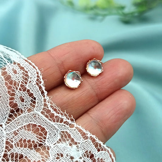 Aretes Botón ondulado